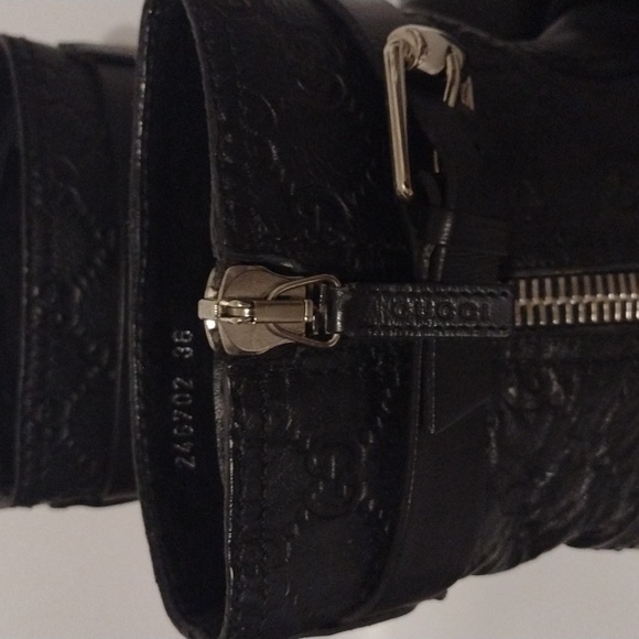 Gucci Black Leather GG Guccissima Moto Boots 🖤 AUTHENTIC - Picture 7 of 16